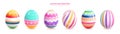 Realistic 3D Glossy Colorful Easter Egg Set Royalty Free Stock Photo