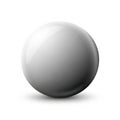 A realistic 3D gray sphere is positioned on a plain white background Royalty Free Stock Photo