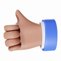 Realistic 3d Hand symbol like, approved, or thumb up icon. Realistic 3d cartoon style design. Vector illustration.Print Royalty Free Stock Photo