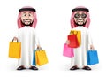 Realistic 3D Handsome Saudi Arab Man Character Royalty Free Stock Photo