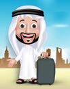 Realistic 3D Handsome Saudi Arab Man Wearing Thobe Royalty Free Stock Photo