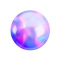 Realistic 3d holographic purple sphere. Vector glossy gradient magic ball, Iridescent round shape render on white Royalty Free Stock Photo
