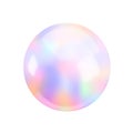 Realistic 3d holographic rainbow sphere. Abstract Vector glossy fiery gradient ball, Iridescent round shape render. Royalty Free Stock Photo