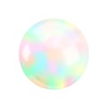 Realistic 3d holographic rainbow sphere. Vector glossy gradient ball, Iridescent round shape render on white background. Abstract