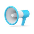 Realistic 3d icon blue loudspeaker with handle for marketing promo info message vector illustration