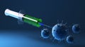 Realistic 3D Illustration of COVID-19 Vaccine. Corona Virus SARS CoV 2,