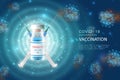 Realistic 3D injection vaccine syringes for Coronavirus COVID-19 global epidemic flu disease background image