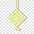 Realistic 3D ketupat. 3d ketupat rice dumpling Eid Mubarak. Ketupat icon illustration. Vector illustration