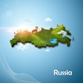 Realistic 3D Map of Russia Royalty Free Stock Photo