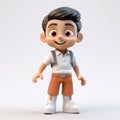 Realistic 3d Model Cartoon Boy With Crisp And Clean Look