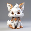 Realistic 3d Model Of Cute White And Gold Fox From World Of Warcraft