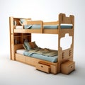 Realistic 3d Model Of Environmentally Inspired Bunk Bed