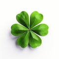 Realistic 3d Model Of Four-leaf Clover On White Background