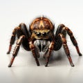 Realistic 3d Orange And Brown Spider: A Highly Ominous Creation