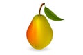 Realistic 3d pear with leaf, latin name PÃÆÃÂ½rus, varieties of Early on a white background with realistic shadows.