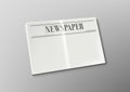 Realistic 3D Perspective Blank Clear Opened Newspaper Mock Up