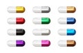 Realistic 3d pills collection