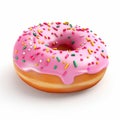 Realistic 3d Pink Sprinkled Donut - Duckcore Style