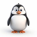 Realistic 3d Pixar Penguin - Cute White Character Caricature