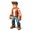 Realistic 3d Pixel Art: Action-packed Minecraft Character Grayson