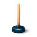 Realistic 3d plunger icon on the white background with shadow. Royalty Free Stock Photo