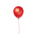 Realistic 3D Red Ballon isolated on white background. Vector illustration. Royalty Free Stock Photo