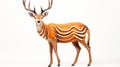 Realistic 3d Render Of Antelope Buck With Intricate Body Painting