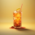 Realistic 3d Render Of Arnold Palmer Cocktail Iced Tea With Lemon Royalty Free Stock Photo