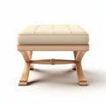 Realistic 3d Render Of Beige Ottoman Literature Stool