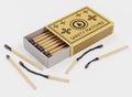 3d Render of Box of Matches