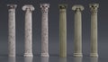 3d Render of Columns Doric, Ionic and Corinthian Royalty Free Stock Photo