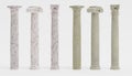 3d Render of Columns Doric, Ionic and Corinthian Royalty Free Stock Photo