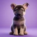 Realistic 3d Render Of Cute Baby German Shepherd Puppy Royalty Free Stock Photo