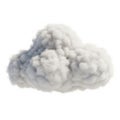 Realistic 3D Render of a Fluffy White Cumulus Cloud on a White Background soft Royalty Free Stock Photo