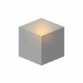 Illuminated Gray Cube Isometric 3D Render, Isolated on White, Concept of Ideas and Innovation Royalty Free Stock Photo