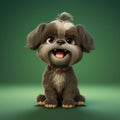 Realistic 3d Render Of Happy Baby Shih Tzu With Big Eyes