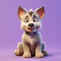 Realistic 3d Render Of Happy Lavender Baby German Shepherd Royalty Free Stock Photo