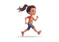 A realistic 3D render of a little girl jogging forward Royalty Free Stock Photo
