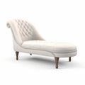 Realistic 3d Render Of Louis Chaise Lounge In Ivory Leatherhide