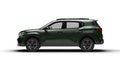 Realistic 3D render of a military green colored modern b-suv car, full left side view, white background Royalty Free Stock Photo
