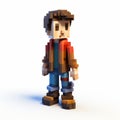 Realistic 3d Render Of Minecraft Character Aiden In Earthy Tones