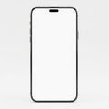 3D Rendered Modern Smartphone with Blank White Screen on White Background mobile device Royalty Free Stock Photo