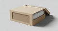 Open Cardboard Packaging Box Mockup on White Background Royalty Free Stock Photo