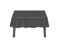 Realistic 3d render table with tablecloth