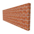 Realistic 3D Rendered Brick Wall Section on White Background masonry construction Royalty Free Stock Photo