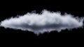Realistic 3D rendered fluffy white cloud with sparkling particles on black background Royalty Free Stock Photo