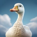 Realistic 3d Rendered Goose Clipart With Spherical Cloud Background Royalty Free Stock Photo