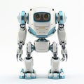 Realistic 3d Rendering Of Assembly Robot In Light Cyan And Beige