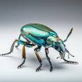 Realistic 3d Rendering Of Bronze And Azure Green Bugs