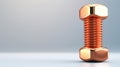 A realistic 3D rendering of a copper bolt with a nut and washer, set against a clean background for clarity. Ideal for technical Royalty Free Stock Photo